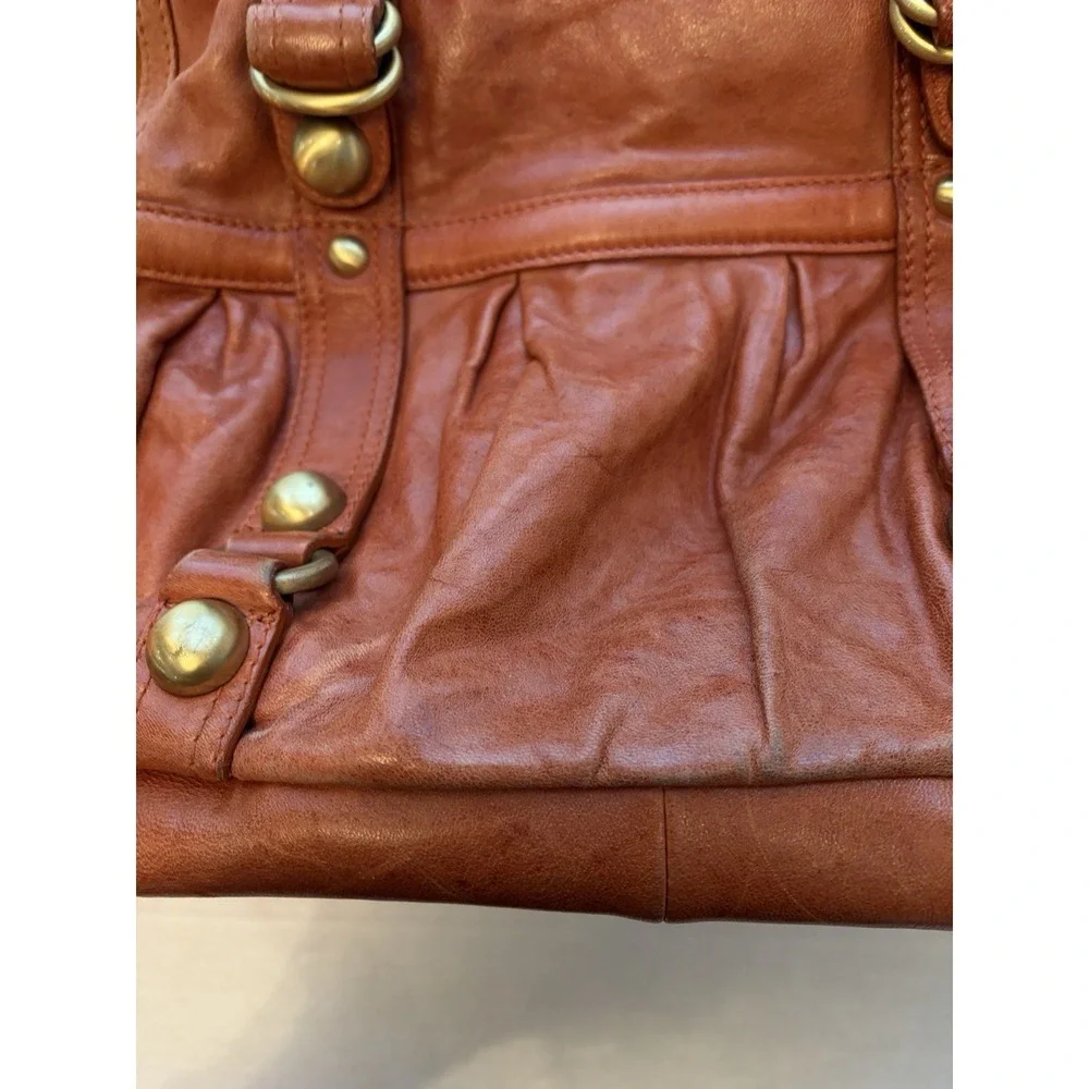 TANO Handbag Soft‎ Leather Zip Shoulder Bag Hobo - Red Orange - Please Read